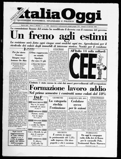 Italia oggi : quotidiano di economia finanza e politica